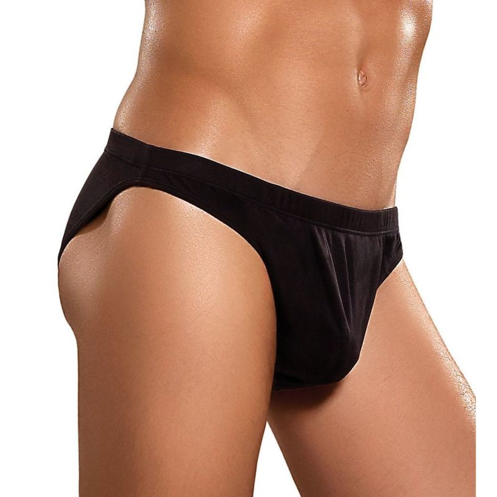 Magic Silk 100% Silk Knit Men's Bikini Brief -  Black  6606